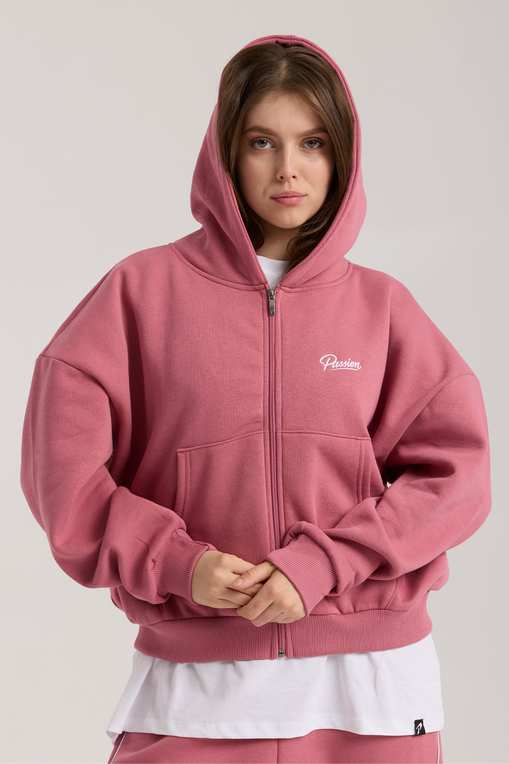 Unisex Basic Winter Full Zip Hoodie Pembe | Passion – Passion