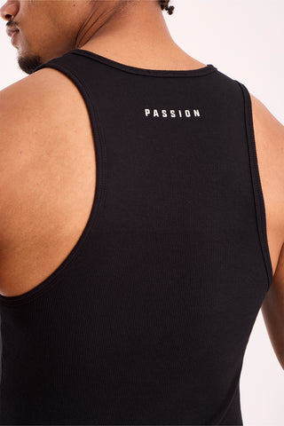 Black Ribbed Tank Top