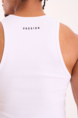 White Ribbed Tank Top