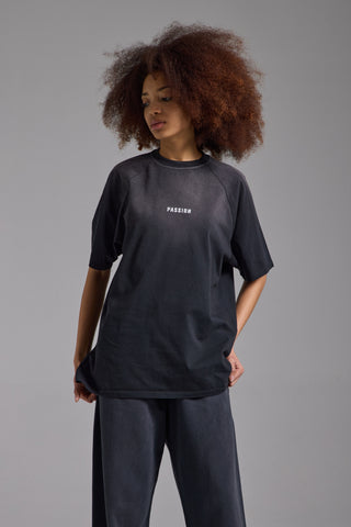 Washed Reglan Kol Oversize Fit | Puslu Siyah