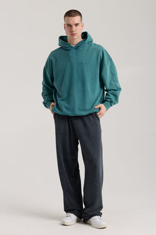 Passion Faded Basic Hoodie | Petrol Yeşili