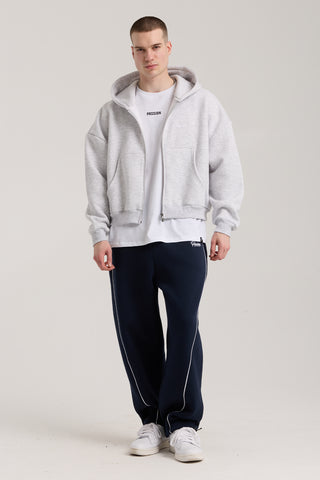 Unisex Basic Winter Full Zip Hoodie | Gri