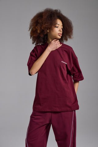 Basic Oversize Fit Tshirt | Vişne