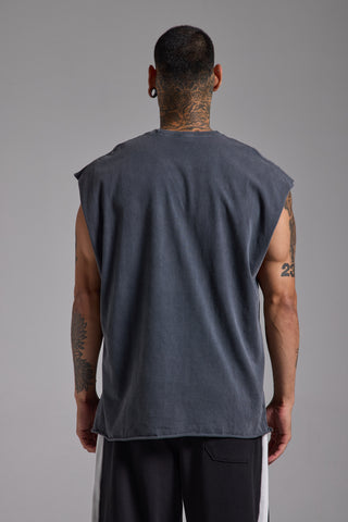 Washed Passion Script Oversize Tank | Füme