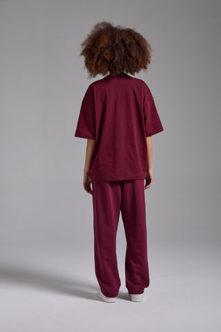Basic Oversize Fit Tshirt | Vişne