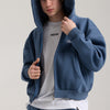 Unisex Basic Winter Full Zip Hoodie | İndigo