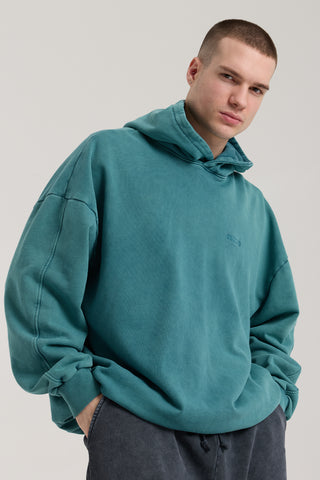 Passion Faded Basic Hoodie | Petrol Yeşili