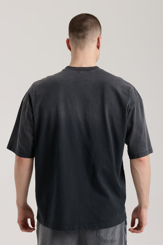 Faded Basic Tee | Puslu Siyah