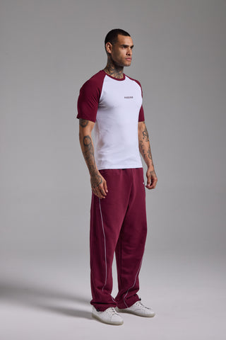 Basic Reglan Kol Muscle Fit Tshirt | Vişne