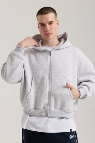 Unisex Basic Winter Full Zip Hoodie | Gri