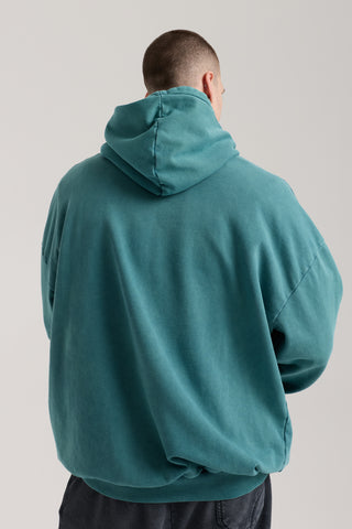Passion Faded Basic Hoodie | Petrol Yeşili