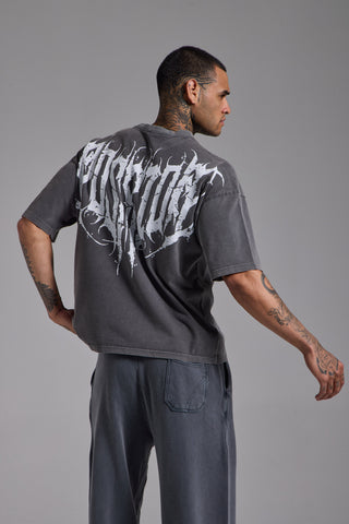 Washed Spike Boxy Fit Tshirt | Füme