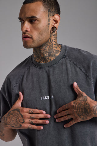 Washed Reglan Kol Oversize Tshirt | Füme