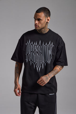 Passion Typo Oversize Fit Tshirt | Siyah