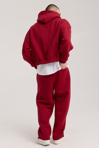 Unisex Basic Winter Full Zip Hoodie | Bordo