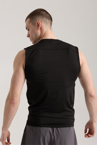siyah erkek compression kolsuz tank top back passion athletics