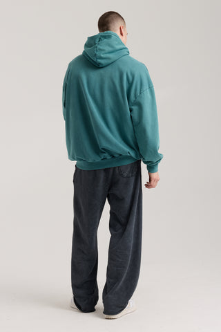 Passion Faded Basic Hoodie | Petrol Yeşili