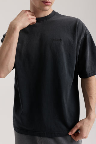 Faded Basic Tee | Puslu Siyah