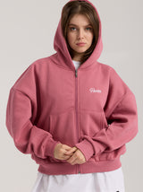 Unisex Basic Winter Full Zip Hoodie | Pembe