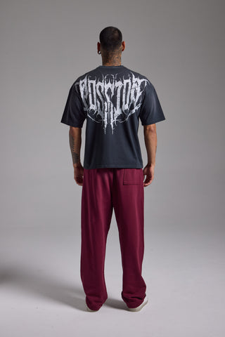Washed Spike Boxy Fit Tshirt | Puslu Siyah