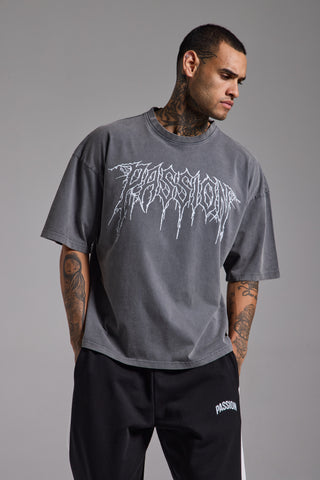 Washed Electrical Boxy Fit Tshirt | Füme