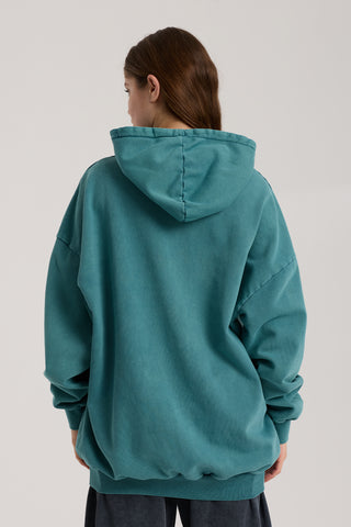 Passion Faded Basic Hoodie | Petrol Yeşili