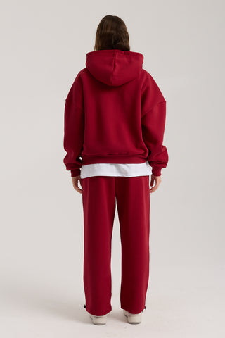 Unisex Basic Winter Full Zip Hoodie | Bordo