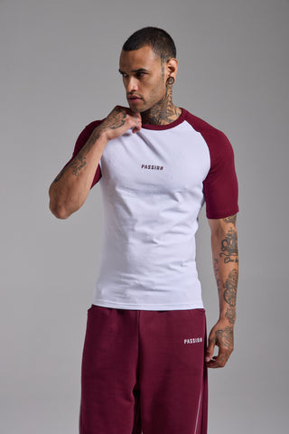 Basic Reglan Kol Muscle Fit Tshirt | Vişne