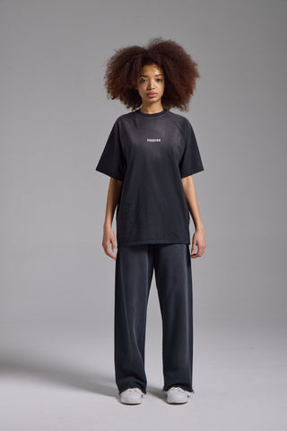 Washed Reglan Kol Oversize Fit | Puslu Siyah