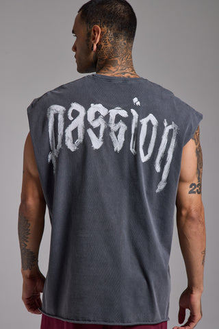 Washed Passion Brush Oversize Tank | Füme