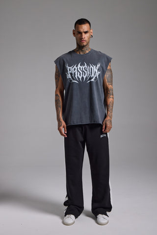 Washed Passion Script Oversize Tank | Füme