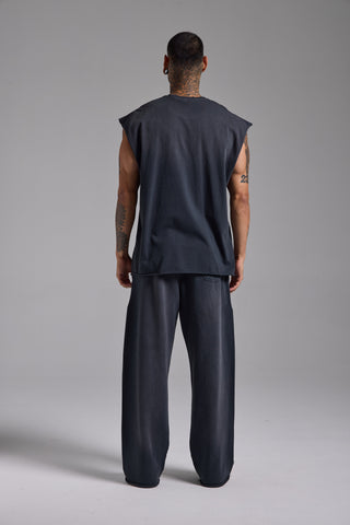 Washed Eagle Oversize Tank | Puslu Siyah