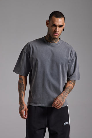 Washed Passion Brush Boxy Fit Tshirt | Füme