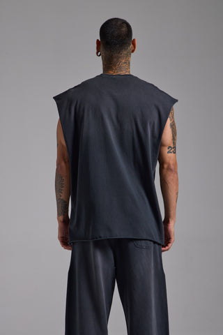 Washed Training Club Oversize Tank | Puslu Siyah