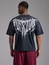 Washed Spike Boxy Fit Tshirt | Puslu Siyah