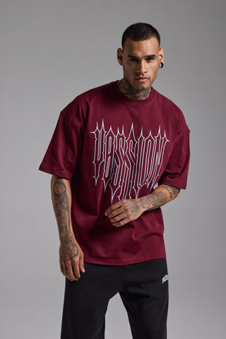 Passion Typo Oversize Fit Tshirt | Vişne