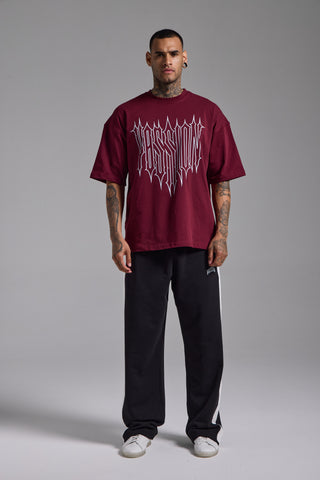 Passion Typo Oversize Fit Tshirt | Vişne