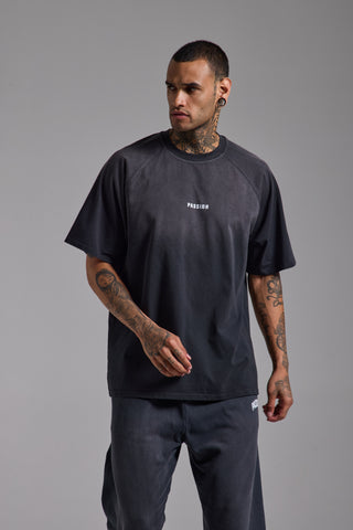 Washed Reglan Kol Oversize Fit | Puslu Siyah