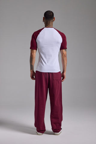 Basic Reglan Kol Muscle Fit Tshirt | Vişne