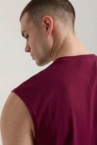 bordo erkek logo cut off tank top back detail passion athletics