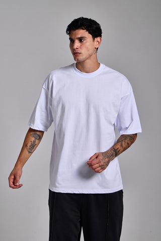beyaz erkek basic oversize premium t-shirt passion athletics