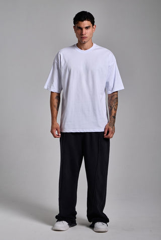 beyaz erkek basic oversize premium t-shirt passion athletics