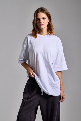 beyaz kadin basic oversize premium t-shirt passion athletics