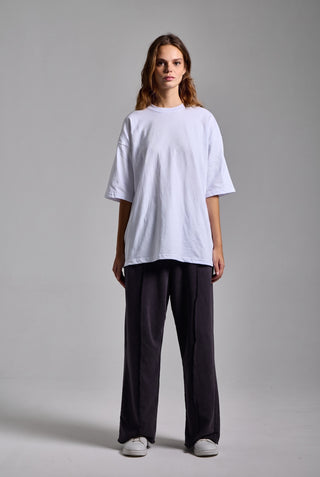 beyaz kadin basic oversize premium t-shirt passion athletics