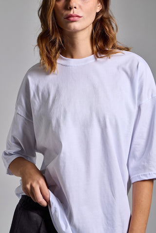 beyaz kadin basic oversize premium t-shirt passion athletics