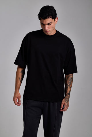 siyah erkek basic oversize premium t-shirt passion athletics