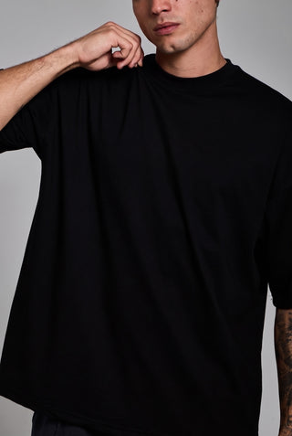 siyah erkek basic oversize premium t-shirt passion athletics