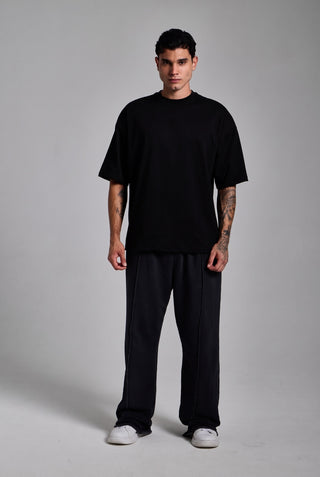 siyah erkek basic oversize premium t-shirt passion athletics