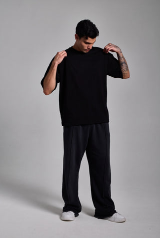 siyah erkek basic oversize premium t-shirt passion athletics