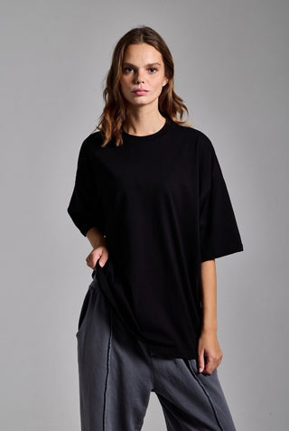 siyah kadin basic oversize premium t-shirt passion athletics